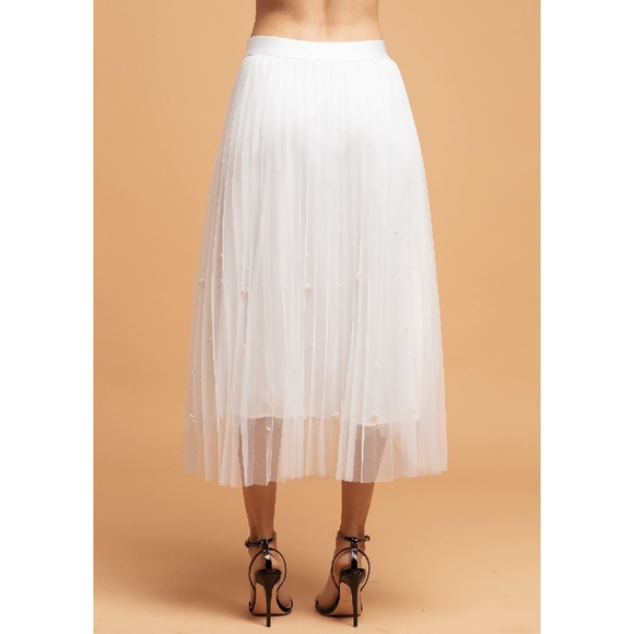 Eva Franco White Pearl Tulle Skirt - Picture 4 of 4